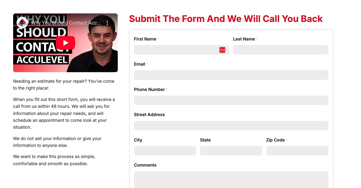 example of a landing page video to increase conversions on a form fill