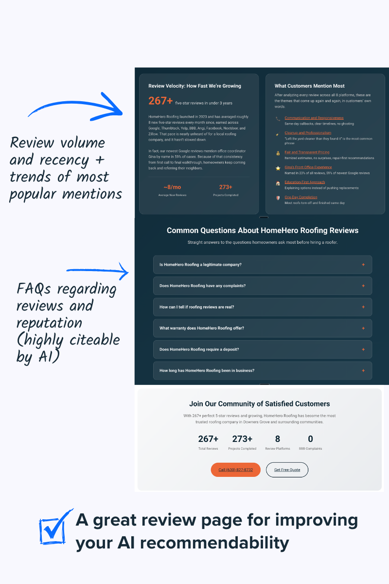 more examples of how to build a reviews page on your website