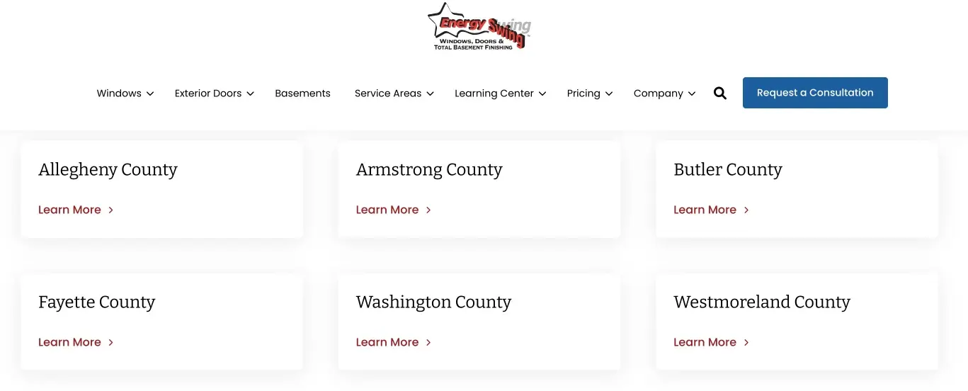 Home Service Service Areas