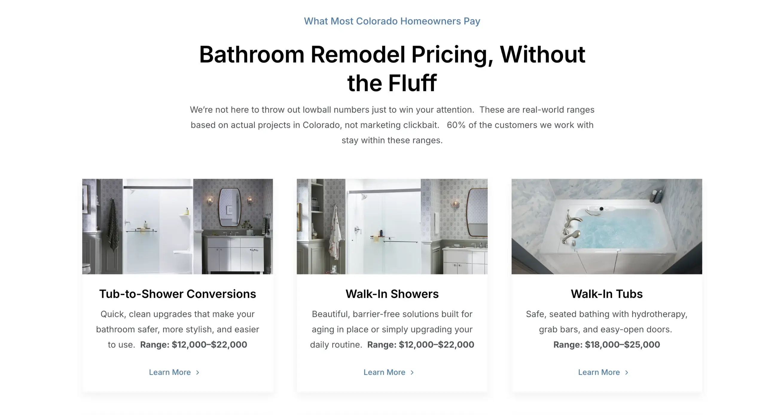HomePride Bath Price Ranges