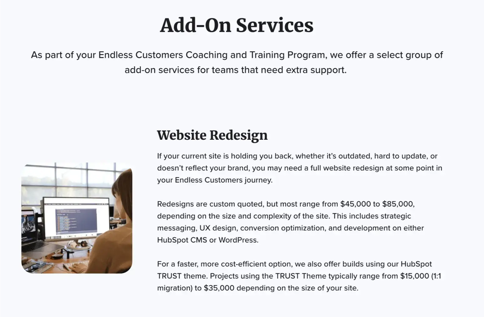 IMPACT Web Redesign Pricing