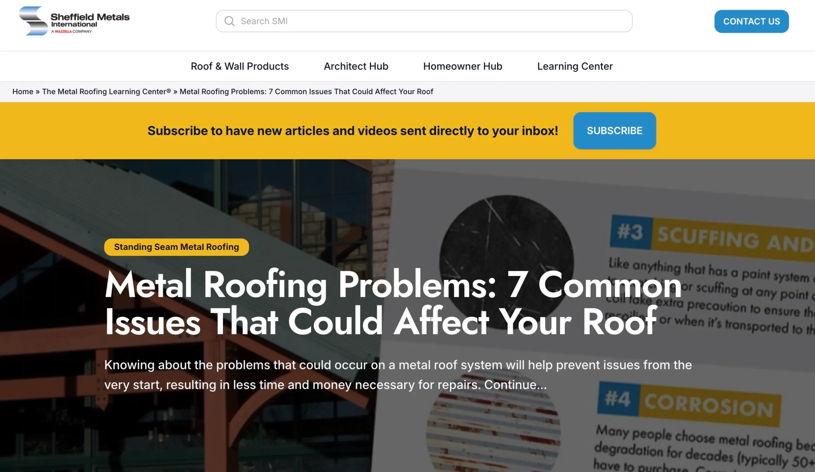 Metal Roofing Problems Content