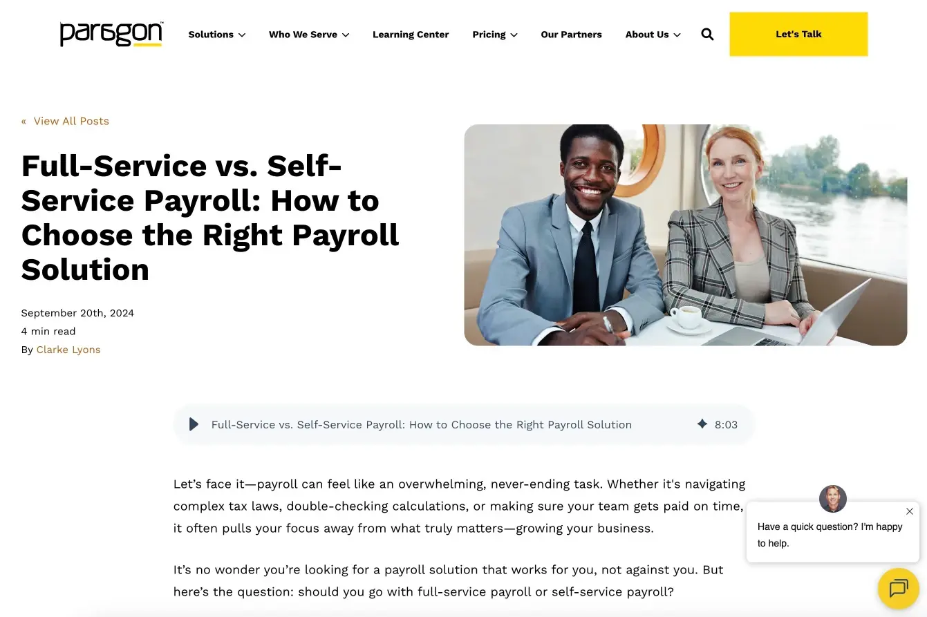 Paragon Payroll Comparison Article