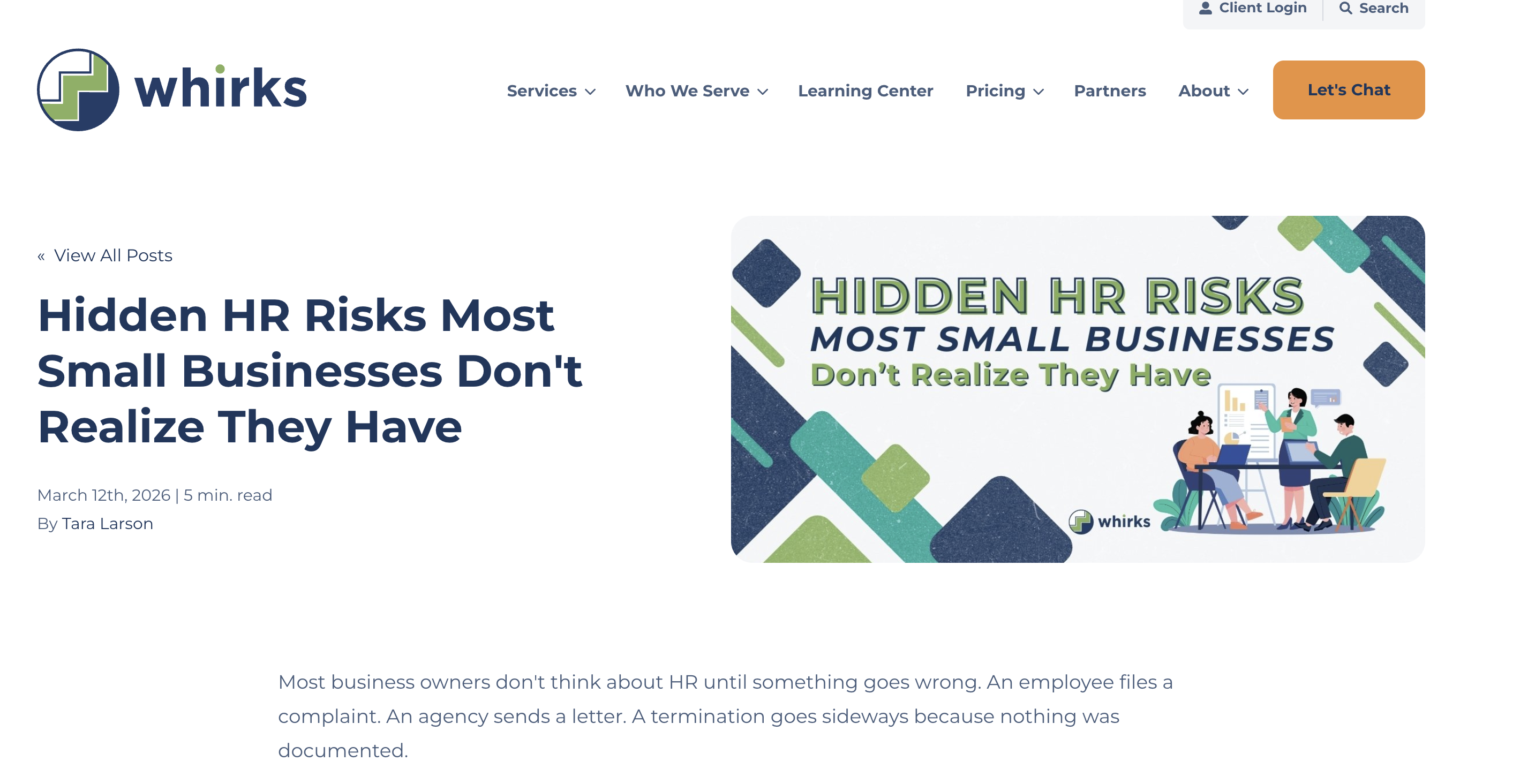 whirks hr risks article