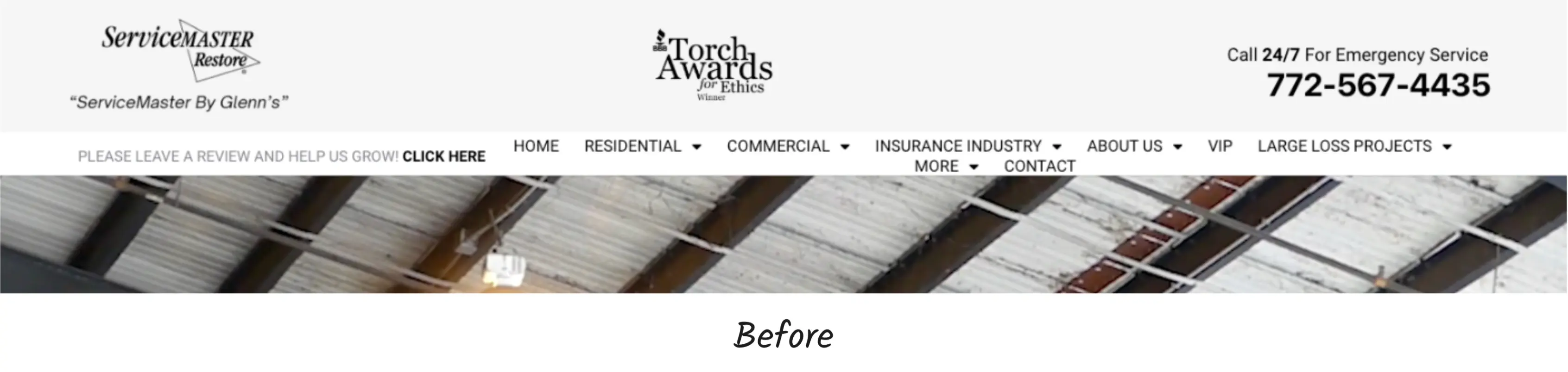 Servicemaster Navigation Before