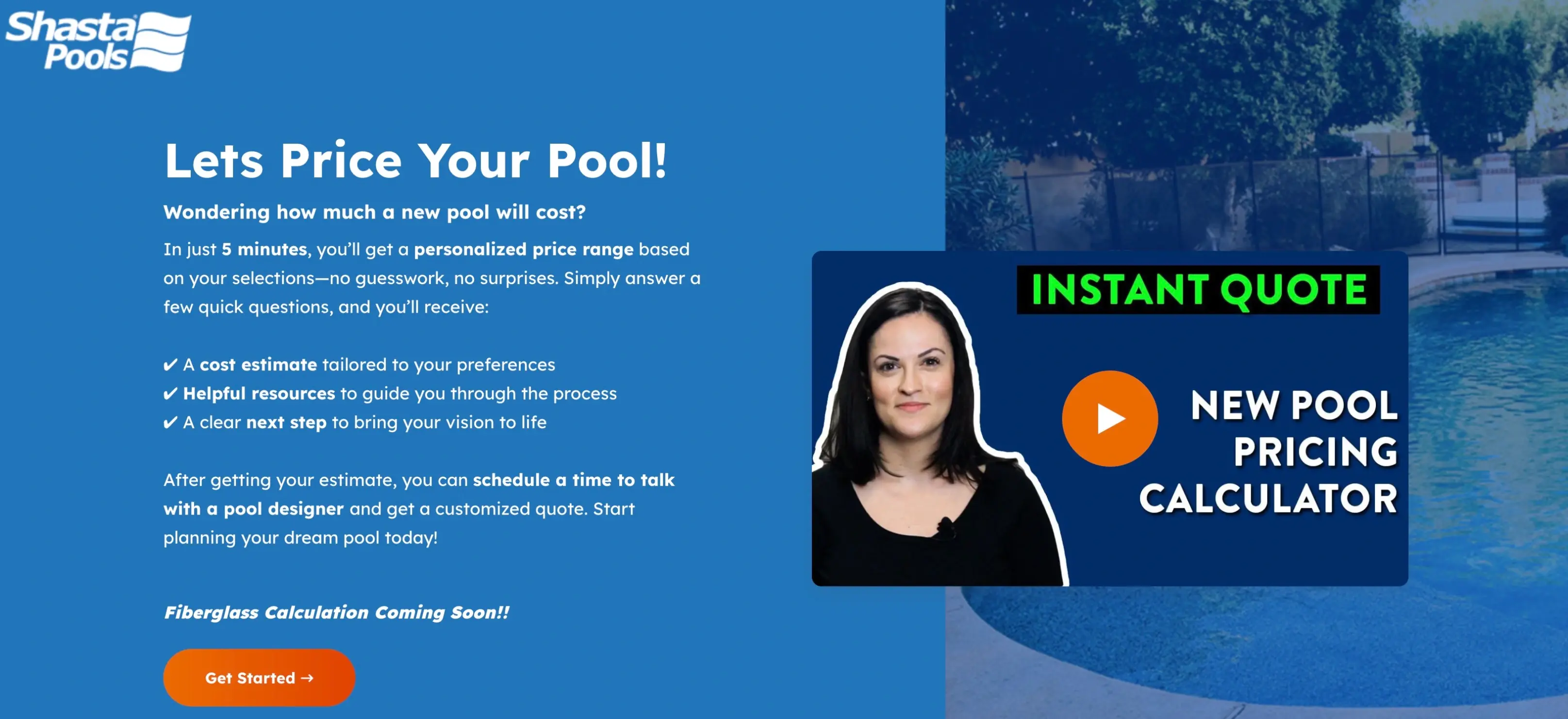 Shasta Pool Estimator
