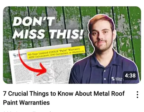 YouTube Title and Thumbnail Metal Roofing